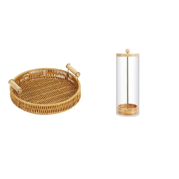 Elegante Cesta De Frutas De Escritorio Y Organizador De Pajitas, Cuenco Multiusos Para Servir Refrigerios Con Soporte Transparente Para Pajitas, Ideal Para Encimeras Y Almacenamiento De Brochas