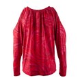 thumbnail image 2 of Women's Paisley Double Strap Cold Shoulder Shirt Top, 2 of 4