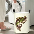 thumbnail image 5 of KLL Largemouth Bass Fish (3) Waterproof Foldable Laundry Hamper Bucket with Handles for Storage Bin,Kids Room,Home Organizer-Small, 5 of 6