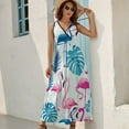 thumbnail image 2 of Flamingo Pattern Sleeveless Dress Female Clothing Dress Women Summer 2025 Dress, 2 of 6