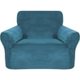 thumbnail image 1 of Housse de Sofa Extensible, Housse de Sofa, Protège-Canapé Lavable à la Machine, Housse/protecteur de Meuble Élégant en Spandex Velours Peluche pour Canapés à 1 Coussin (Bleu Paon, 1 Place), 1 of 6