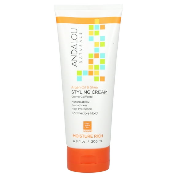 Andalou Naturals Smooth Hold Styling Cream Argan and Sweet Orange - 6.8 fl oz