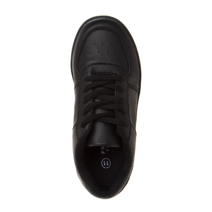 French Toast Kids Lace-up Flat Heel Faux Leather Sneakers - Size 1, Black