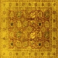 thumbnail image 1 of Ahgly Company Indoor Square Oriental Yellow Traditional Area Rugs, 4' Square, 1 of 4