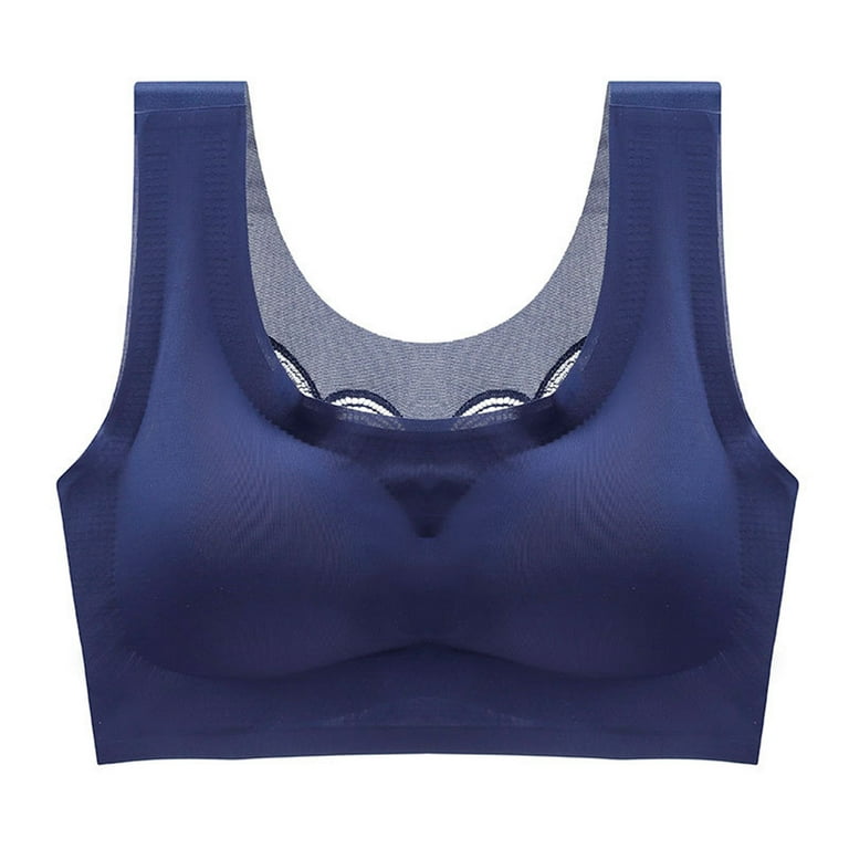 CAICJ98 Womens Lingerie Racerback Sports Bras Padded Y Racer Back Cropped  Bras for Yoga Workout Fitness Low Impact Blue,M 