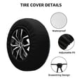 thumbnail image 2 of KLL Small White Flowers Pattern 14-17 inch Spare Tire Cover Universal Wheel Protector for Truck SUV Trailer Camping Rv Tire Covers-15 inch, 2 of 6