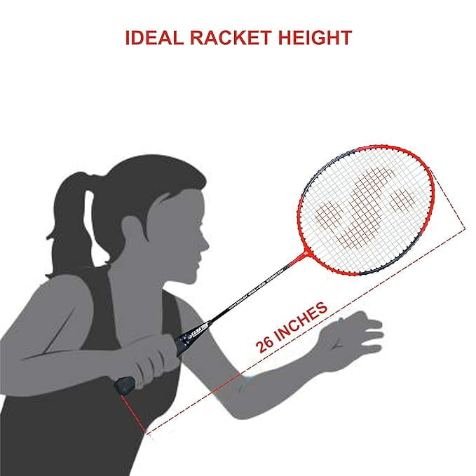 SB-100 Combo-5 (2 Badminton Rackets + 2 Pcs Plastic Shuttle) Red-Yellow