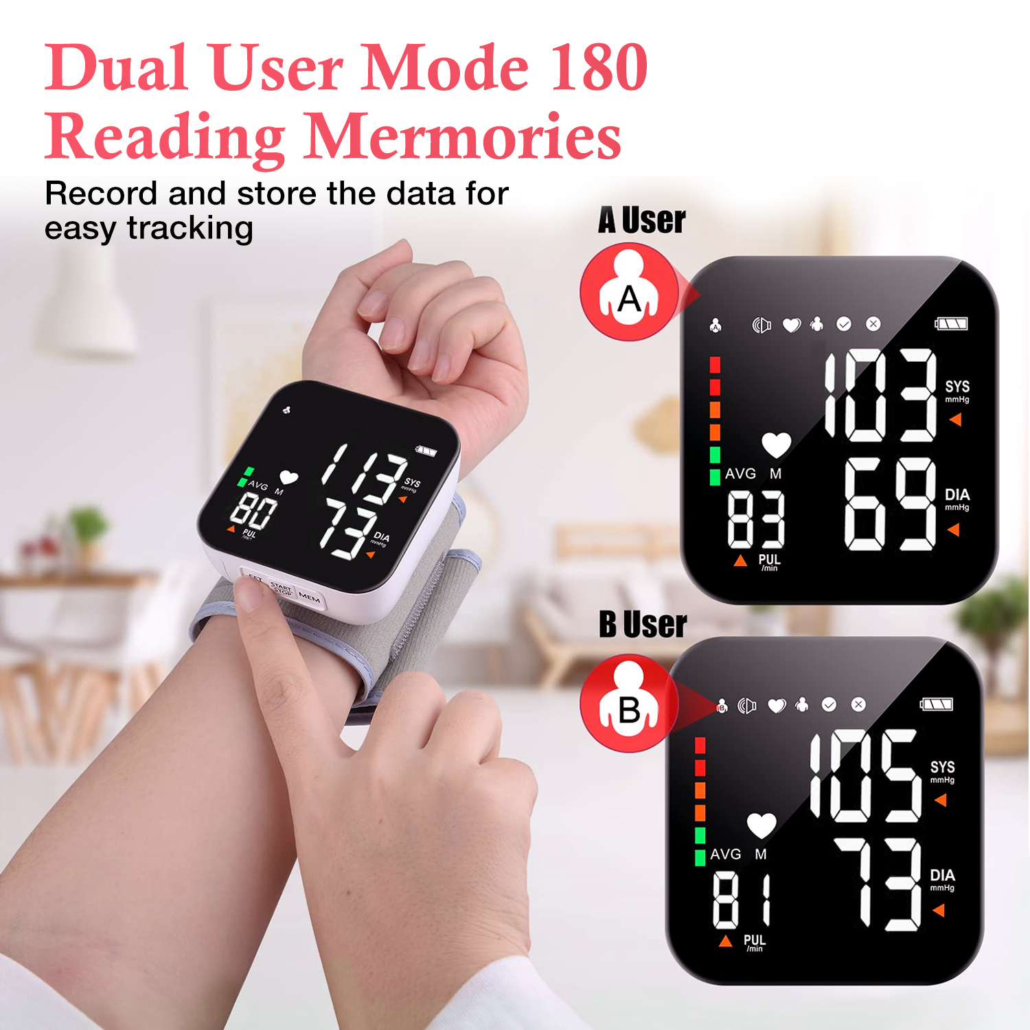 Qunler Rechargeable Wrist Blood Pressure Monitor with Voice photo 7