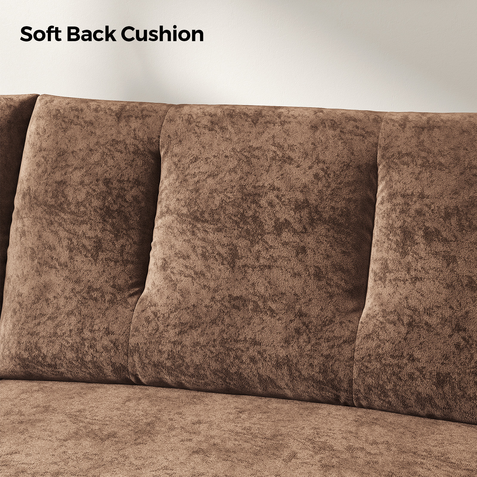 COPIAE 84.5 Inch Loveseat Sofa, Modern Couch and Sofa, Feather-tip armrest design, Sturdy and Easy Installation, Small Sofa for Living Room Bedroom Office and Apartment, Chenille Fabric,Brown