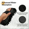 thumbnail image 4 of Uxcell Car Wash Sponge 9.1" x 4.7" Chenille Microfiber Mitt Scratch-Free Absorbent Scour Scrubber Cleaning Sponge for Washing Detailing on Cars, Boats, RVs, Black, 4 of 6