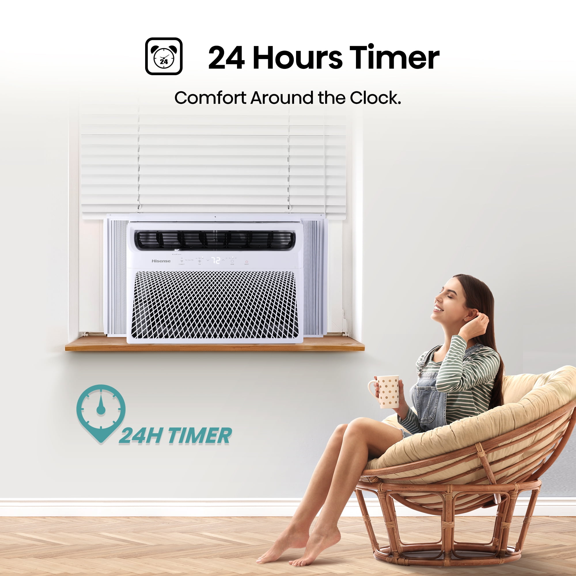 Hisense 10,000 Btu 115 V 450 Sq ft Window-Mount Air Conditioners, White