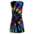 thumbnail image 5 of Sakmal Sundress Womens Dresses Hawaiian Beach Midi Blue Dress Sleeveless Tie Dye A Line Dresses, 5 of 5