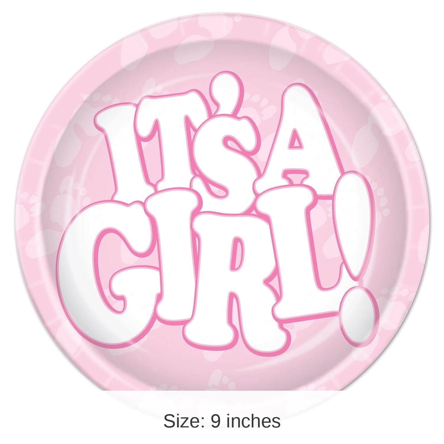 96 Pack Beistle It's A Girl! Paper Plates 9 inch