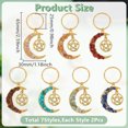 thumbnail image 2 of 14Pcs 7 Styles Theme Moon & Star Alloy Gemstone Keychain with Iron Split Key Rings 6.5cm 2pcs/style, 2 of 5