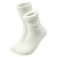 thumbnail image 2 of SYMOID Mens Fuzzy Crew Socks Fleece Lined Thermal Warm Winter Socks for Cold Weather, White, 2 of 5