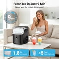 thumbnail image 4 of Snowyermine 35lb Nugget Ice Maker Portable Countertop, Pebble Crushed Soft Chewable Ice Maker Machine, Stainless Steel，Black, 4 of 10