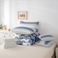 thumbnail image 6 of Erosebridal Boho Vibe 7-Piece King Bedding,Gray Horizontal Stripe King Bed in a Bag,Light Gray Reversible, 6 of 7