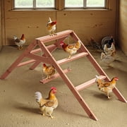 Extra Large Chicken Roosting Bars, DOMIPET 69 Wooden Chicken Roosting Ladder with Swing, Chicken Perches Activity Play Set for Coop Accessories, Fun Roost Toys for Hens, Easy to Assemble & Clean