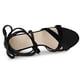 thumbnail image 5 of Sandalias Terciopelo Allegra K Tacón De Bloque Transparente Cordón Arriba Para Mujeres Negro 39, 5 of 7