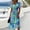 Green, variant on Maxi Dress for Women Summer Trendy Casual Swing Dresses Loose Printed V Neck Dress Beach Vacation Short Sleeve