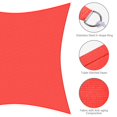thumbnail image 4 of Yescom 2 Pack 20x20FT Square Sun Shade Sail UV Block Commercial Carpark Pool Camping Beach Outdoor Watermelon Red, 4 of 11