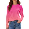 thumbnail image 5 of Duoif Fall Sweatshirts for Women, Women's Casual Long Sleeve T-Shirt - Loose Spring Summer Top Womens Sweatshirt Pink M, 5 of 9