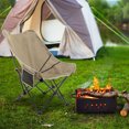thumbnail image 2 of Andworld Camping Chairs,Adjustment Folding Chairs with Footrest for Camping Hiking Gardening Travel Beach Picnic,Khaki, 2 of 9