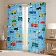 thumbnail image 2 of Homewish Cartoon Car Black Out Curtains,Fire Truck Curtains Pack of 2 (42x63 Each),Traffic Light Bedroom Curtains For Boy,Super Cozy Room Decor, 2 of 6