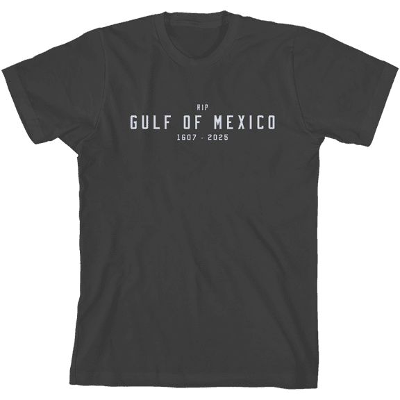 RIP Gulf of Mexico 1607-2025 Youth Charcoal Crew Neck Short Sleeve Tee-Small