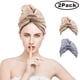 thumbnail image 1 of Toalla de microfibra para el pelo de secado rápido, antiencrespamiento y súper absorbente, de secado rápido para cabello rizado, 2 piezas, 65 x 25 cm, marrón claro y gris, 1 of 8