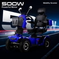 thumbnail image 4 of QEEKA Mobility Scooter,4 Wheels Mobility Scooter for Adults Seniors, Electric Folding Wheelchair Device for Travel,3-Speed Travel Long,Blue, 4 of 11