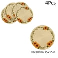 thumbnail image 3 of AYktou 4 Pcs Round Linen Placemats Set, 15 Inch Weaving Printed Sunflower Place Mats for Dining Table, Non Slip Washable Farmhouses Home Heat Resistants Dish Mat for Party Table Decor, 3 of 9