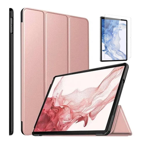SuperShield Folio Case for Samsung Galaxy Tab S10 Lite/ S10 FE/ S9 FE 5G 10.9 Inch/Tab S9 11 Inch Case With Screen Protector Multi-Angle Viewing Protective Cover - Rose Gold