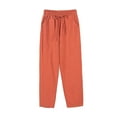 thumbnail image 1 of FAIWAD Womens Cotton Linen Jogger Pants Drawstring Elastic Waist Lightweight Cropped Pants Trousers, 1 of 2