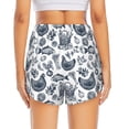 thumbnail image 4 of Uemuo Chicken And Fish Pattern Women's Athletic Shorts High Waisted Running Shorts with Liner Pockets Gym Elastic Workout Shorts-XX-Large, 4 of 9