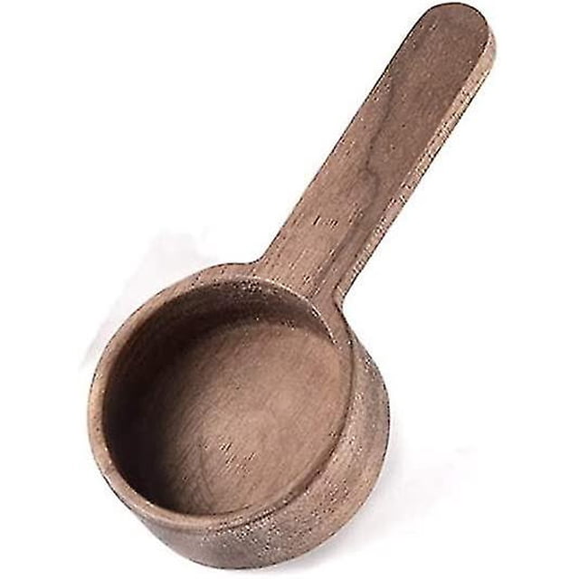 1 cuchara de madera para moler café, granos o té, utensilios de cocina (madera de nogal corta)