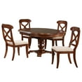 thumbnail image 4 of Sunset Trading Andrews 5PC Round/Oval Wood Extendable Dining Table Set in Brown, 4 of 5
