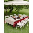 thumbnail image 3 of Outdoor Tablecloth with Umbrella Hole and Zipper, Christmas Truck Rectangle Table Cloth 60x84 Inch Waterproof Tablecloth, Winter Pine Tree Xmas Snowflake Plaid on Linen Picnic Table Cover for Patio, 3 of 7