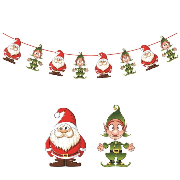 Hot6sl Ofertas de La Semana Pancarta de Papel Navideña Adornos Navideños Flores Colgantes de Papel para Fiesta