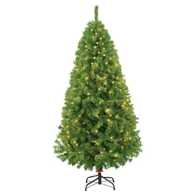 Árbol de Navidad Naviplastic Vermont color Verde de 220 cm con 300 luces led cálidas