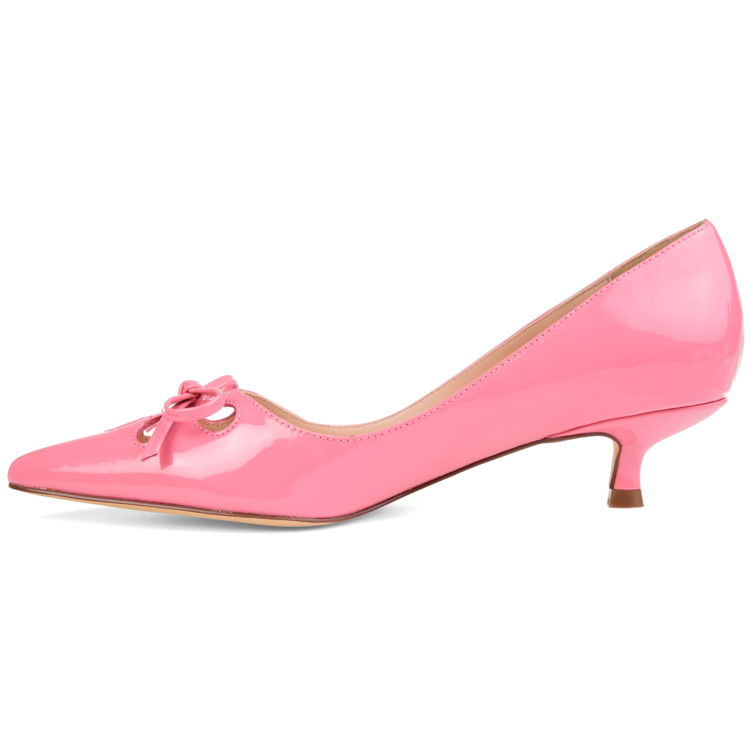 Journee Womens Lutana Pointed Toe Kitten Heel Pumps, Widths Available