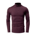 thumbnail image 2 of gbyLJF Men's Turtleneck T-shirts Solid Color Long Sleeved Pullover Sweatshirt Lightweight Fall Winter Classic Base Layer Shirts, 2 of 4