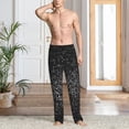 thumbnail image 5 of Uemuo Black And White Dotted Pattern Men's Wide Leg Palazzo Lounge Pants with Pockets Light Weight Loose Comfy Casual Pajama Pants-X-Large, 5 of 9