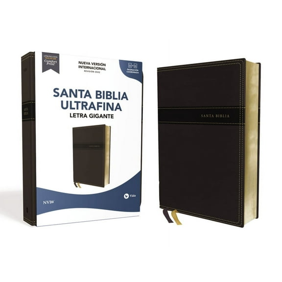 Nvi, Santa Biblia, Revisión 2022, Ultrafina, Letra Gigante, Leathersoft, Negro, Palabras de Jesús En Rojo, Comfort Print, (Hardcover)