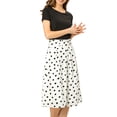 thumbnail image 6 of MODA NOVA Juniors Belted Elastic Waist Vintage A-Line Midi Skirt, 6 of 6