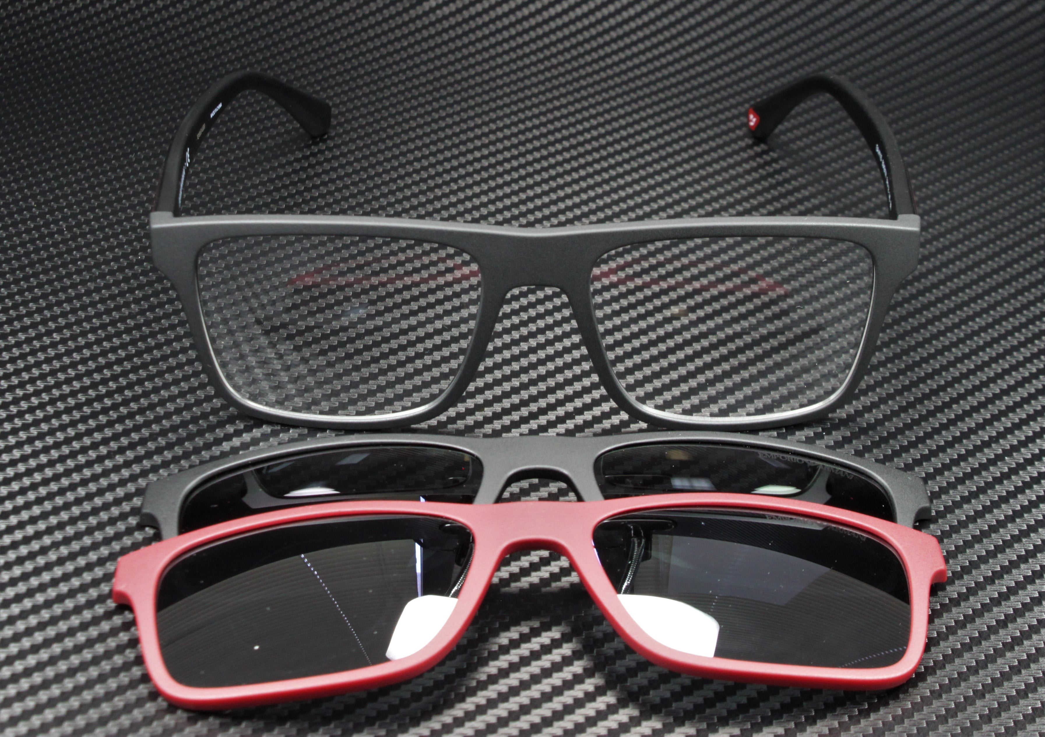 Emporio Armani EA 4115 Plastic Unisex Rectangle Sunglasses Matte Black 54mm Adult