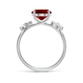 thumbnail image 2 of ANGARA Lab Grown 3.3 Ct Oval Ruby Butterfly Engagement Ring for Women in 14K White Gold (Size-10x8mm) | July Birthstone, Birthday, Anniversary, Jewelry Gift for Women | Lab-Grown Ruby Ring, 2 of 7