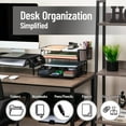 thumbnail image 2 of Mind Reader Mesh Desk Organizer, 3 Trays, 1 Drawer, 2 Pen Holders, Office Desktop Organizer, Metal Mesh, Black, 2 of 6