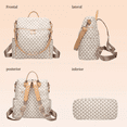 thumbnail image 3 of Mochilas Para Mujer De Moda beige Triangulos Grises Correa cafe claro, 3 of 5