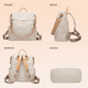 thumbnail image 3 of Mochilas Para Mujer De Moda beige Triangulos Grises Correa cafe claro, 3 of 5